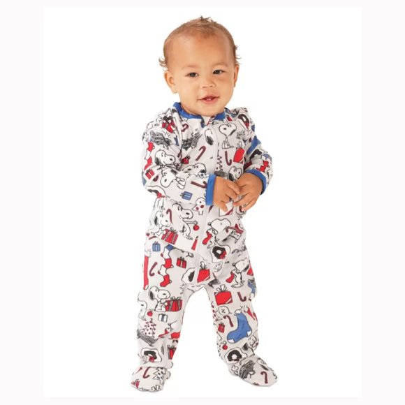 munki munki Other - Munki Munki Matching Baby 1-Pc. Snoopy Holiday Family Pajama Footie